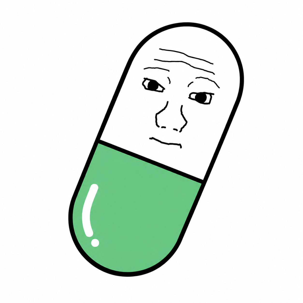 Wojak Pill mascot